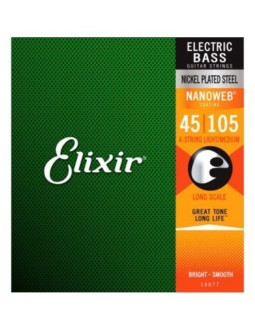 Elixir Bajo Nickel 14077 4-string set 45-105 juego completo