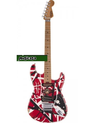 GUITARRA ELÉCTRICA EVH STRIPED SERIES FRANKIE RED BLACK WHITE RELIC