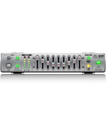 BEHRINGER FBQ-800 MINI  EQUALIZER Un ecualizador gráfico de 9 bandas formato medio rack.