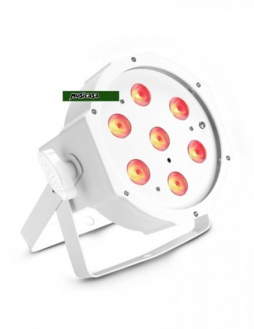 CAMEO FLAT PAR 1 RGBW IR WH - Foco PAR LED RGBW plano 7×4 W  mando . Blanca