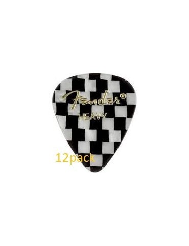 FENDER 351 CHECKER 12PACK PICK HEAVY CELLULOID 1980351303 12 UNIDADES