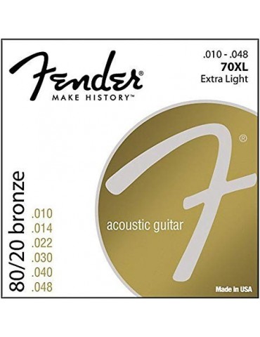 FENDER 70XL 010 Juego cue. 010-048 Guit Acustica Bronze 80/20