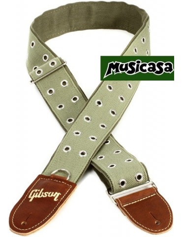 GIBSON ASRIV-GRN THE RIVET Green Canvas STRAP Correa