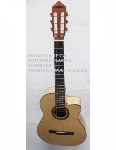 PURAVIDA 1F CW GUITARRA CLASICA FLAMENCA PAAGTC1FCW001 w pickup