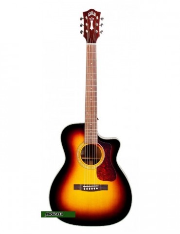 Guild OM-140CE SB  ACOUSTIC ORCHESTRA GUITAR CUTAWAY FISHMAN PICKUP Solid African Mahogany TOP W CASE