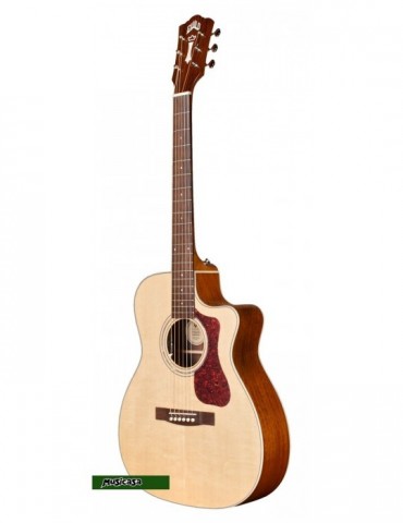 Guild OM-140CE NAT  ACOUSTIC ORCHESTRA GUITAR CUTAWAY FISHMAN PICKUP Solid African Mahogany TOP W CASE