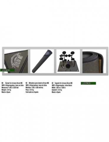 DRUM MC MOQUETA PARA BATERIA ELECTRONICA Alfrombra especialmente diseñada para bateria polipropileno latex