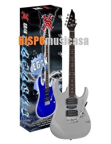 SX EG-4K PACK Guitar Superstrat  + Ampli + Accesorios  MSL SILVER