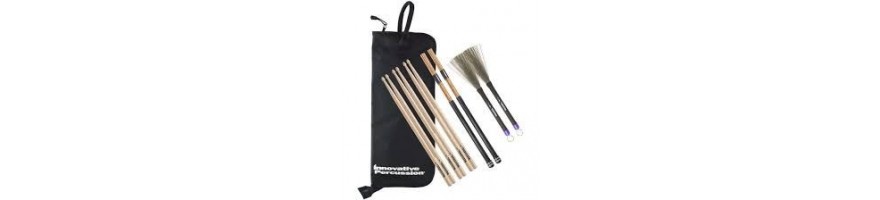 drumsticks, brushes, mallets,